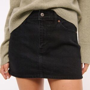 Abercrombie & Fitch Black Denim Mini Skirt